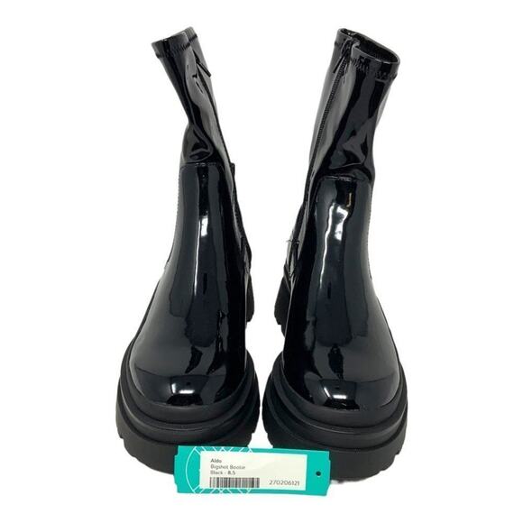 Aldo Big Shot Sock Boots Black Patent Size 8.5 NWT $165 MSRP - Picture 4 of 8